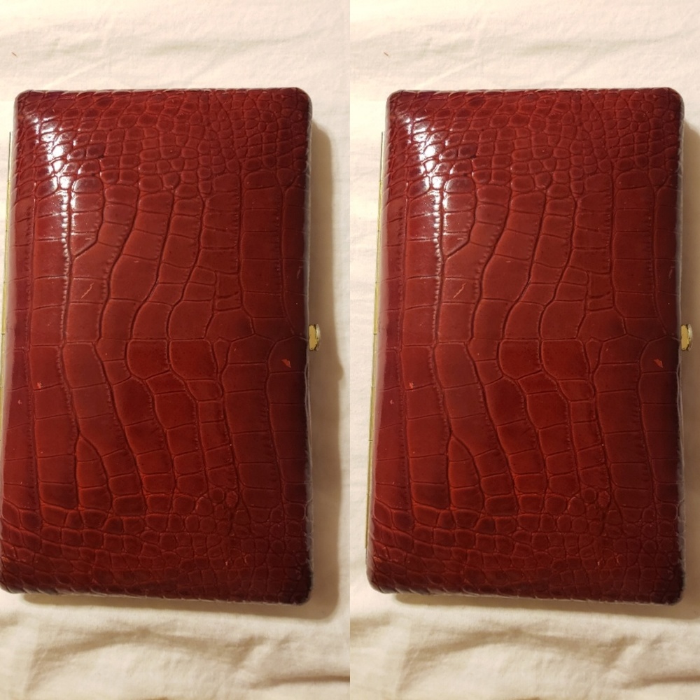 Abas red croc wallet